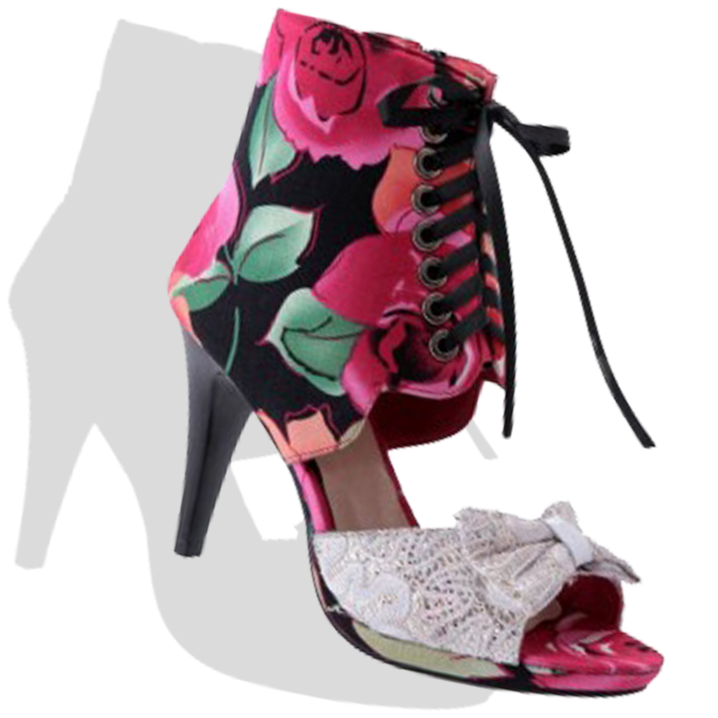 Karenina Brocade Peep-toe Ankle Floral Strap