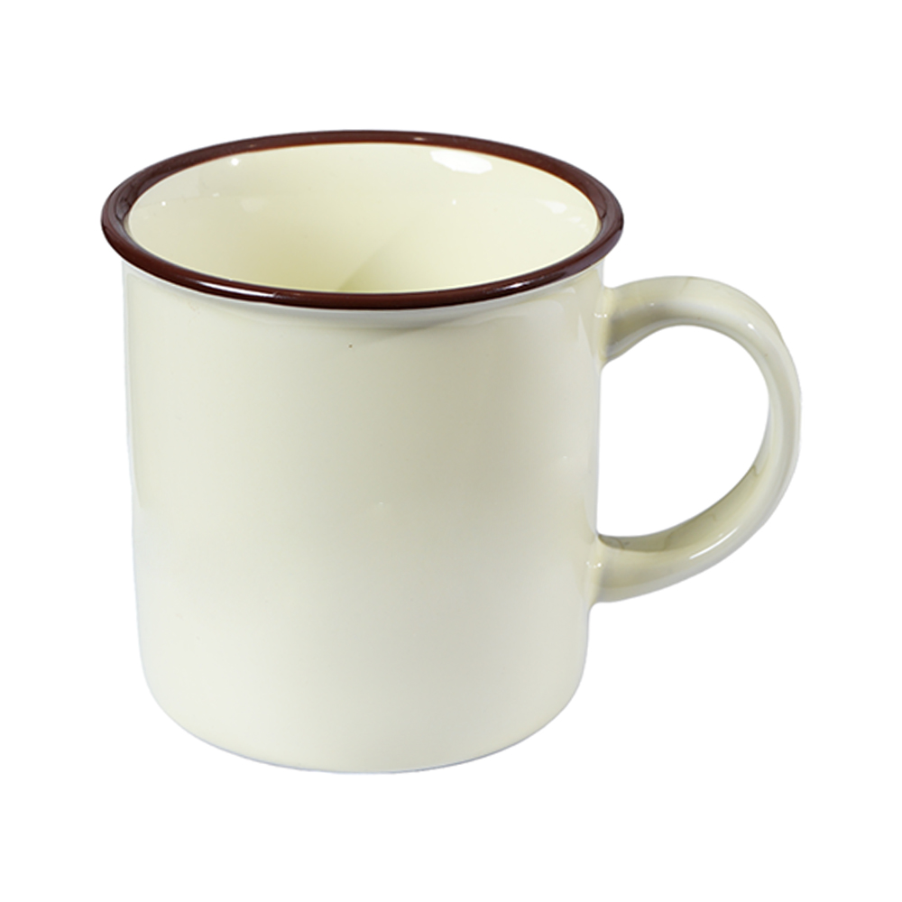 MUG PORCELAIN VINTAGE YELLOW KSK 02 CM