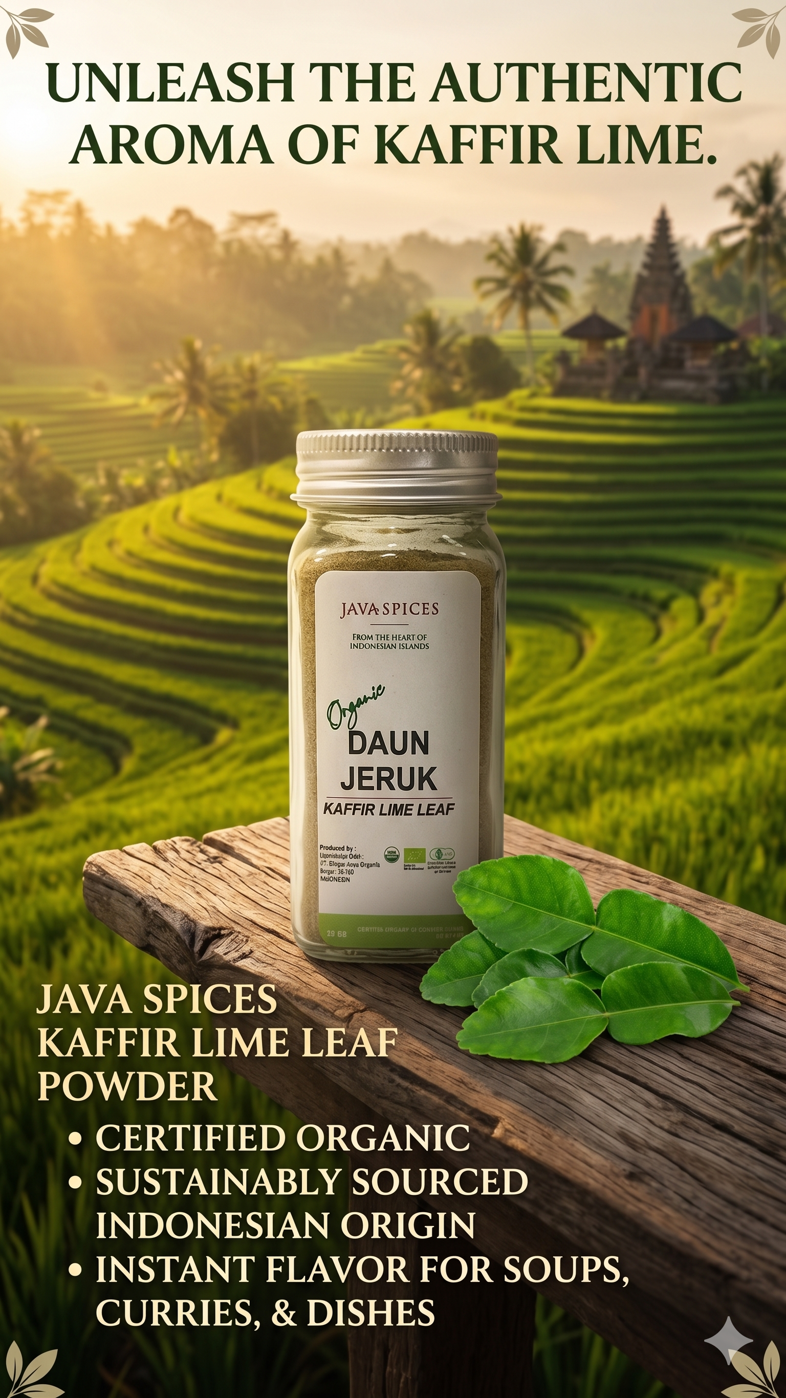 Java spices Organic Kaffir Lime Leaf