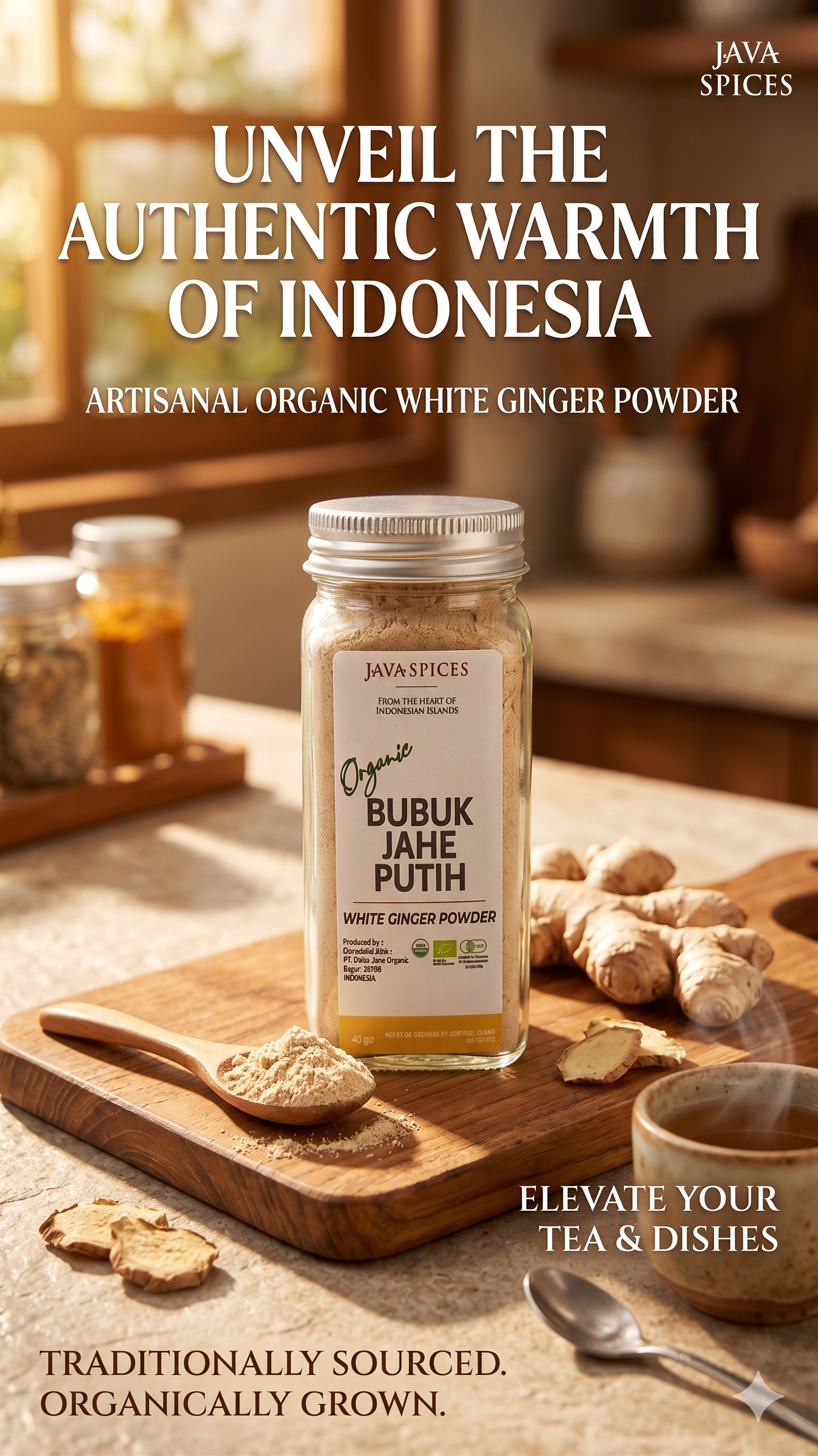 Java spices organic white ginger powder