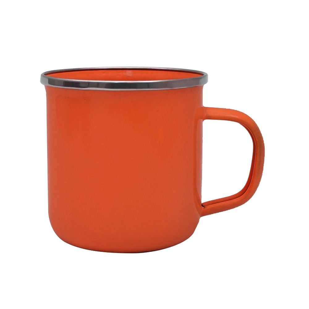 MUG ENAMEL ORANGE 9CM
